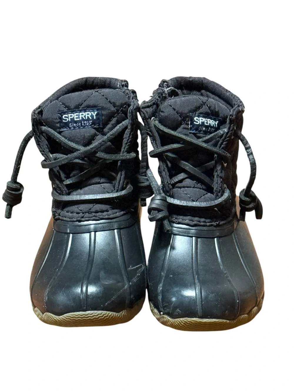 Sperry Quilted Duck Boots Toddler Coastal Rain Prep New England Outdoor Size 9